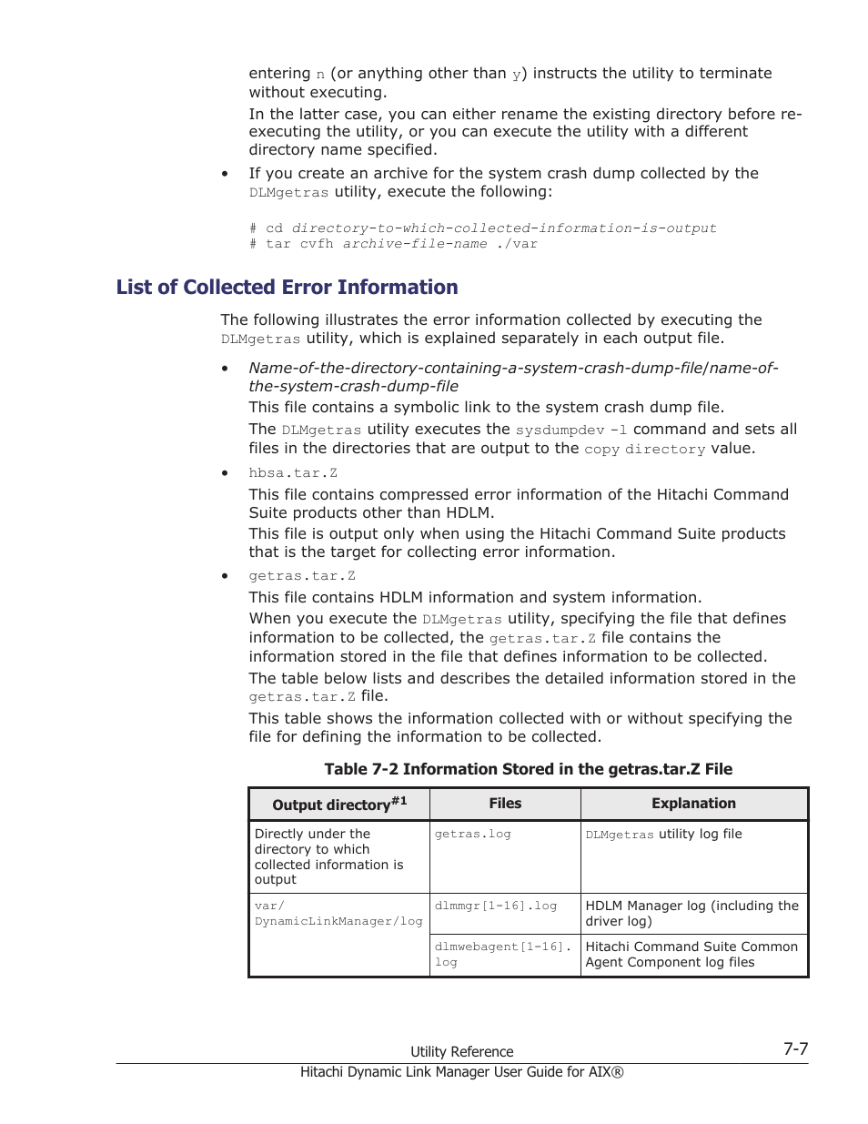 List of collected error information, List of collected error information -7, List of collected error | HP XP Racks User Manual | Page 279 / 460
