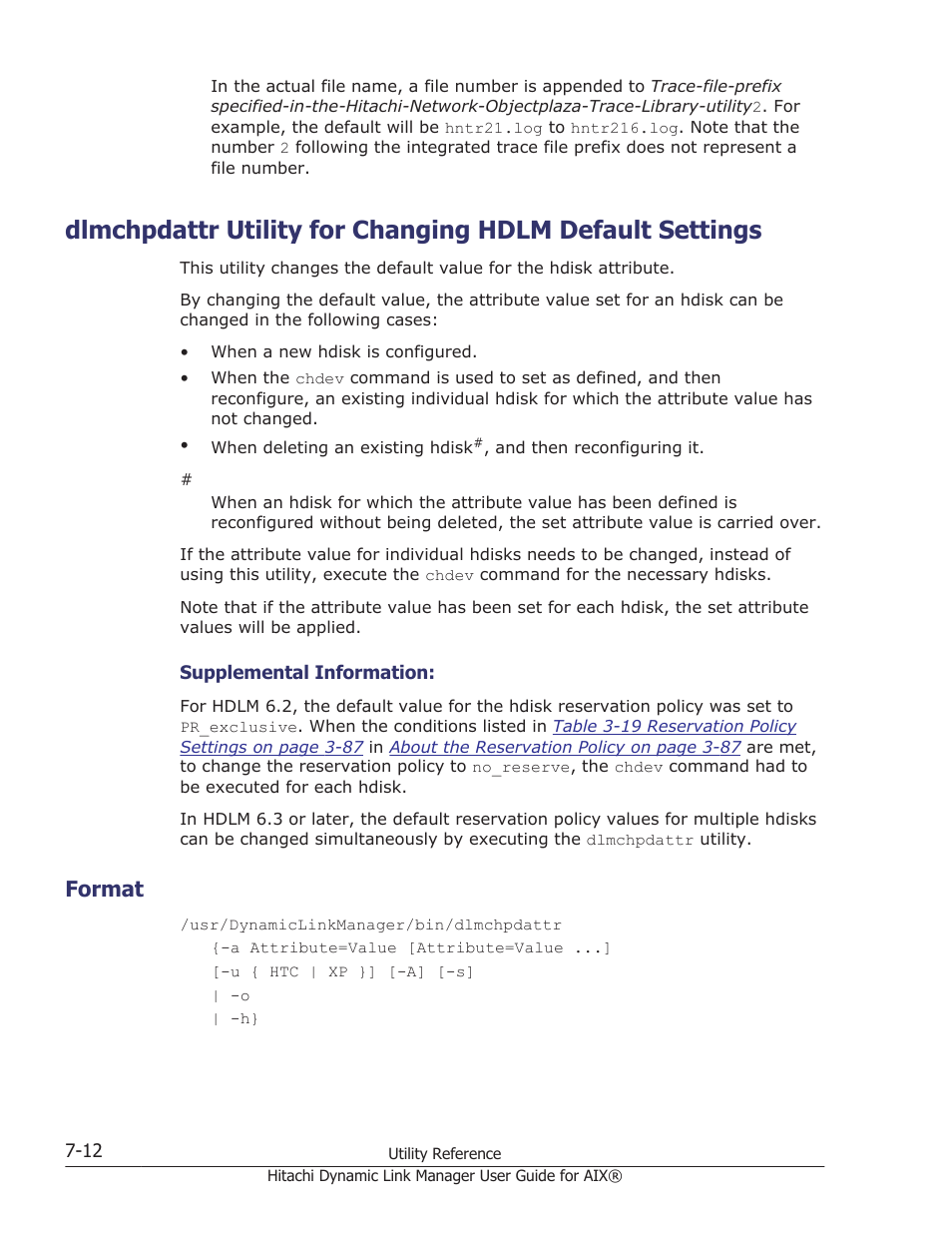 Format, Format -12, Utility, see | Dlmchpdattr utility for changing, Dlmchpdattr utility for changing hdlm, Dlmchpdattr utility for | HP XP Racks User Manual | Page 284 / 460