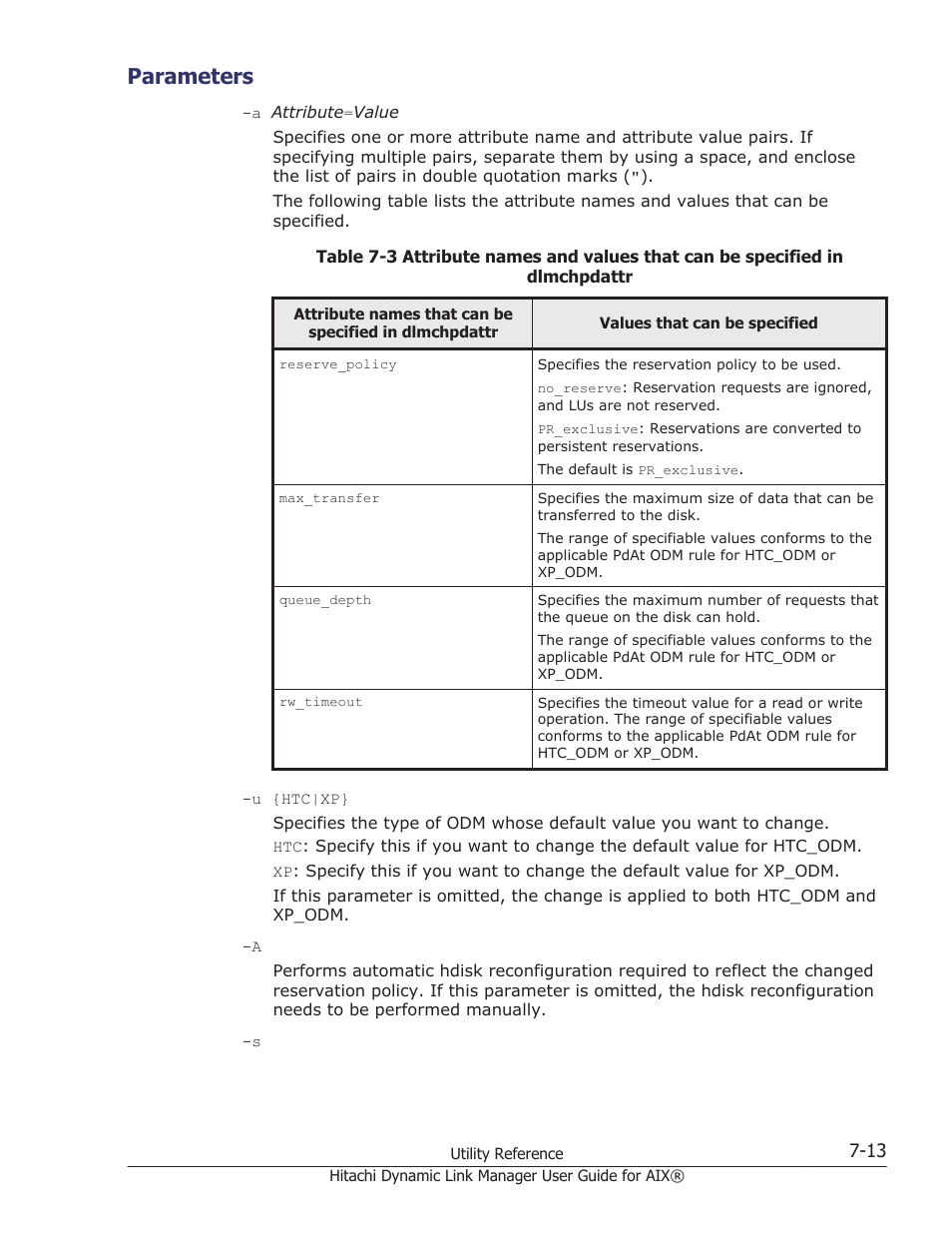 Parameters, Parameters -13 | HP XP Racks User Manual | Page 285 / 460
