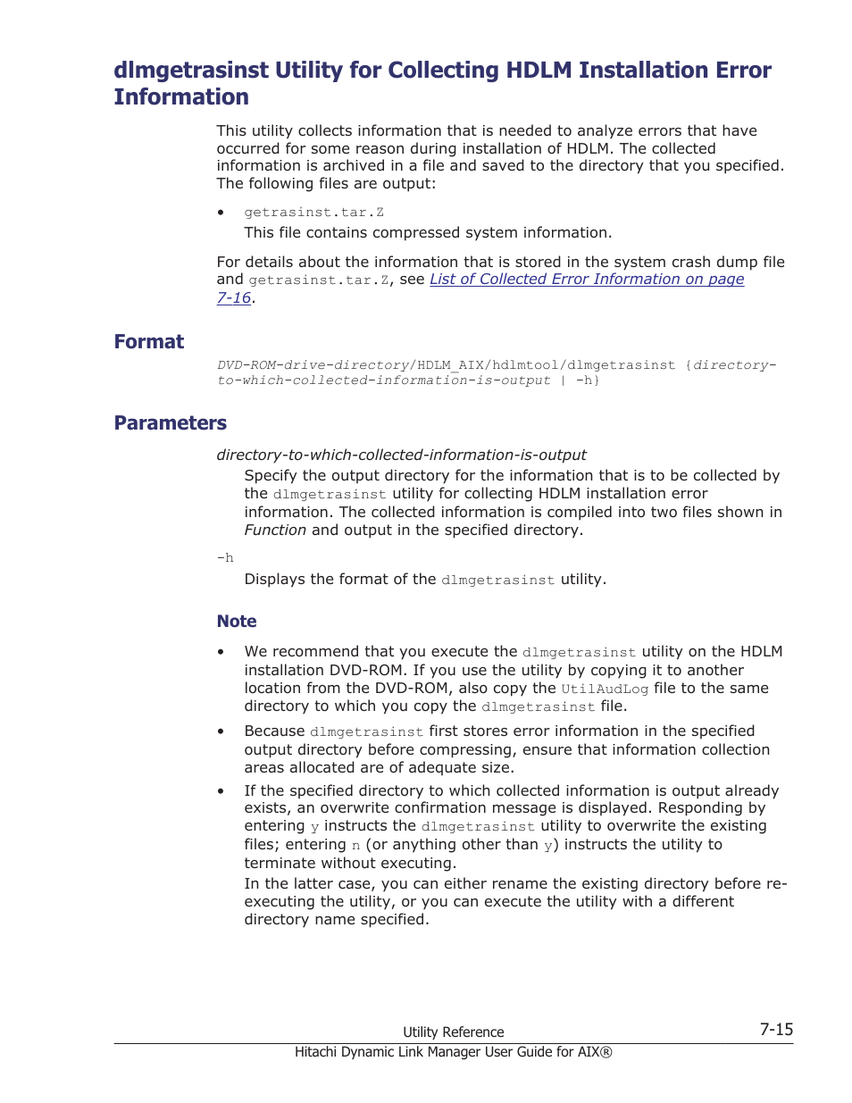 Format, Parameters, Format -15 | Parameters -15 | HP XP Racks User Manual | Page 287 / 460