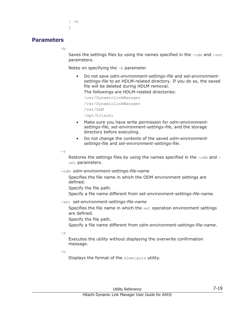 Parameters, Parameters -19 | HP XP Racks User Manual | Page 291 / 460