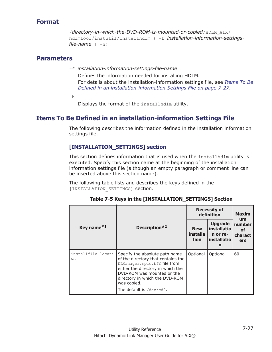 Format, Parameters, Format -27 | Parameters -27 | HP XP Racks User Manual | Page 299 / 460