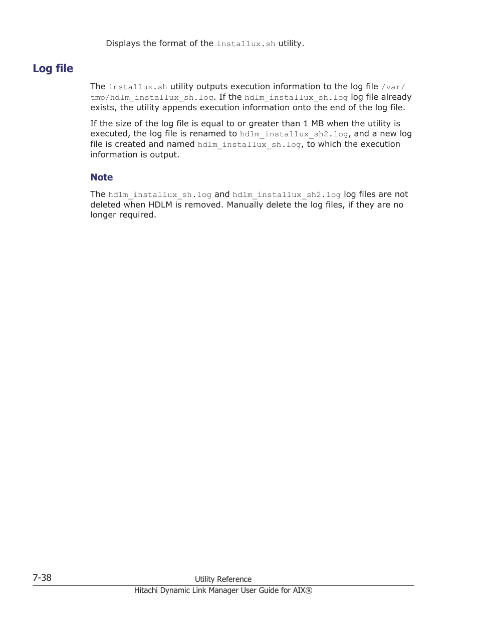 Log file, Log file -38 | HP XP Racks User Manual | Page 310 / 460