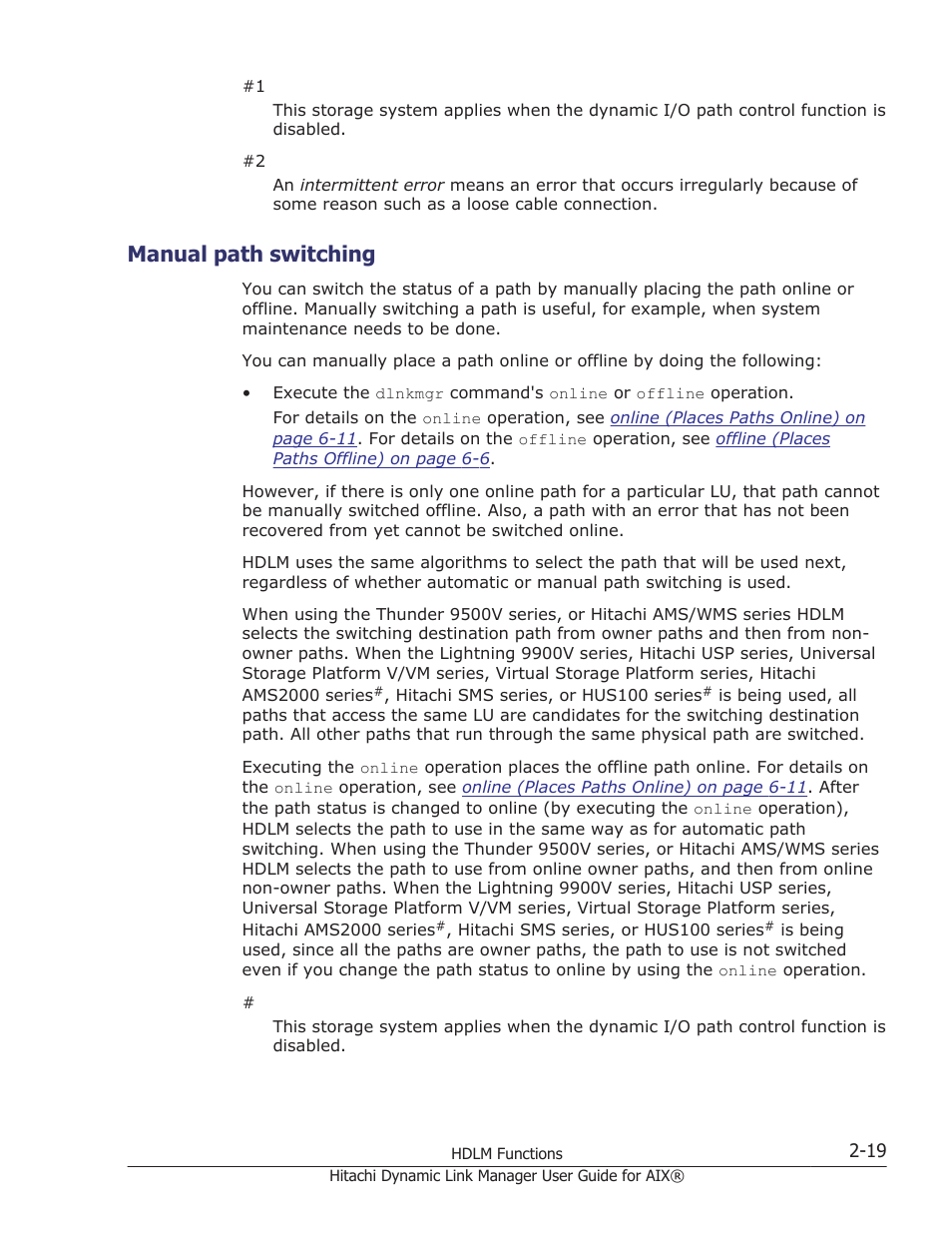 Manual path switching, Manual path switching -19 | HP XP Racks User Manual | Page 39 / 460