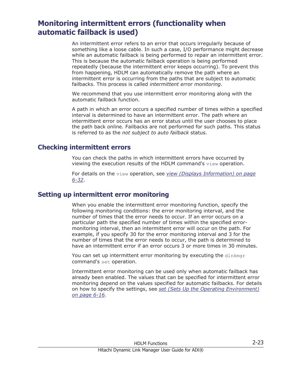 Checking intermittent errors, Setting up intermittent error monitoring, Checking intermittent errors -23 | Setting up intermittent error monitoring -23 | HP XP Racks User Manual | Page 43 / 460