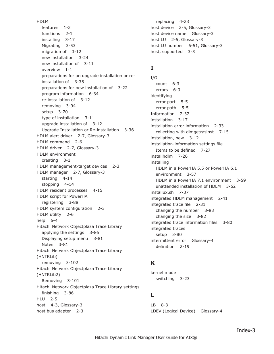 Index-3 | HP XP Racks User Manual | Page 455 / 460