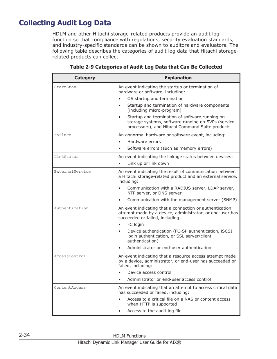 Collecting audit log data, Collecting audit log data -34 | HP XP Racks User Manual | Page 54 / 460