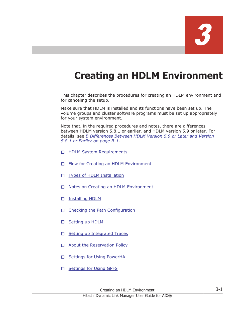 Creating an hdlm environment, 3 creating an hdlm environment -1, 3 creating an hdlm environment | HP XP Racks User Manual | Page 63 / 460