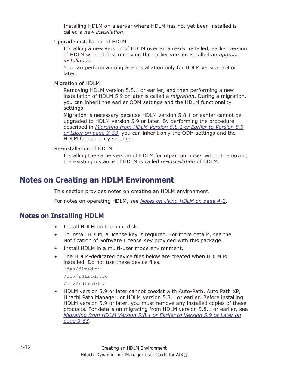 Notes on creating an hdlm environment, Notes on installing hdlm, Notes on creating an hdlm environment -12 | Notes on installing hdlm -12 | HP XP Racks User Manual | Page 74 / 460