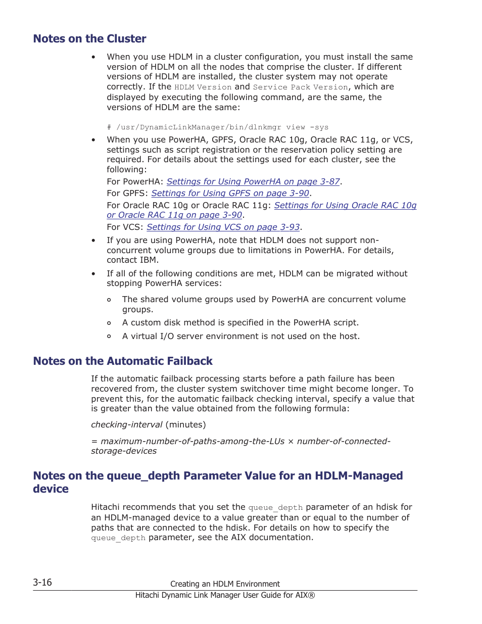 Notes on the cluster, Notes on the automatic failback, Notes on the cluster -16 | Notes on the automatic failback -16 | HP XP Racks User Manual | Page 78 / 460