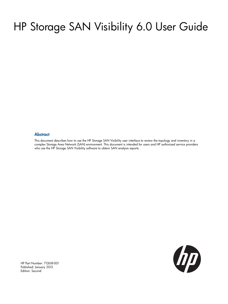 HP SAN User Manual | 59 pages