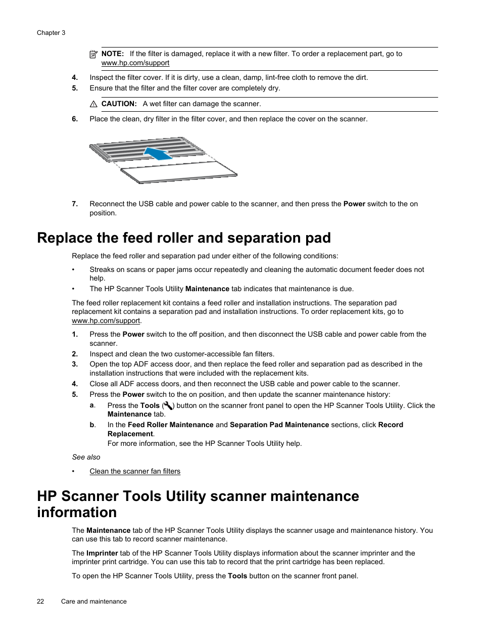 Replace the feed roller and separation pad | HP Scanjet Enterprise Flow N9120 Flatbed Scanner User Manual | Page 24 / 42