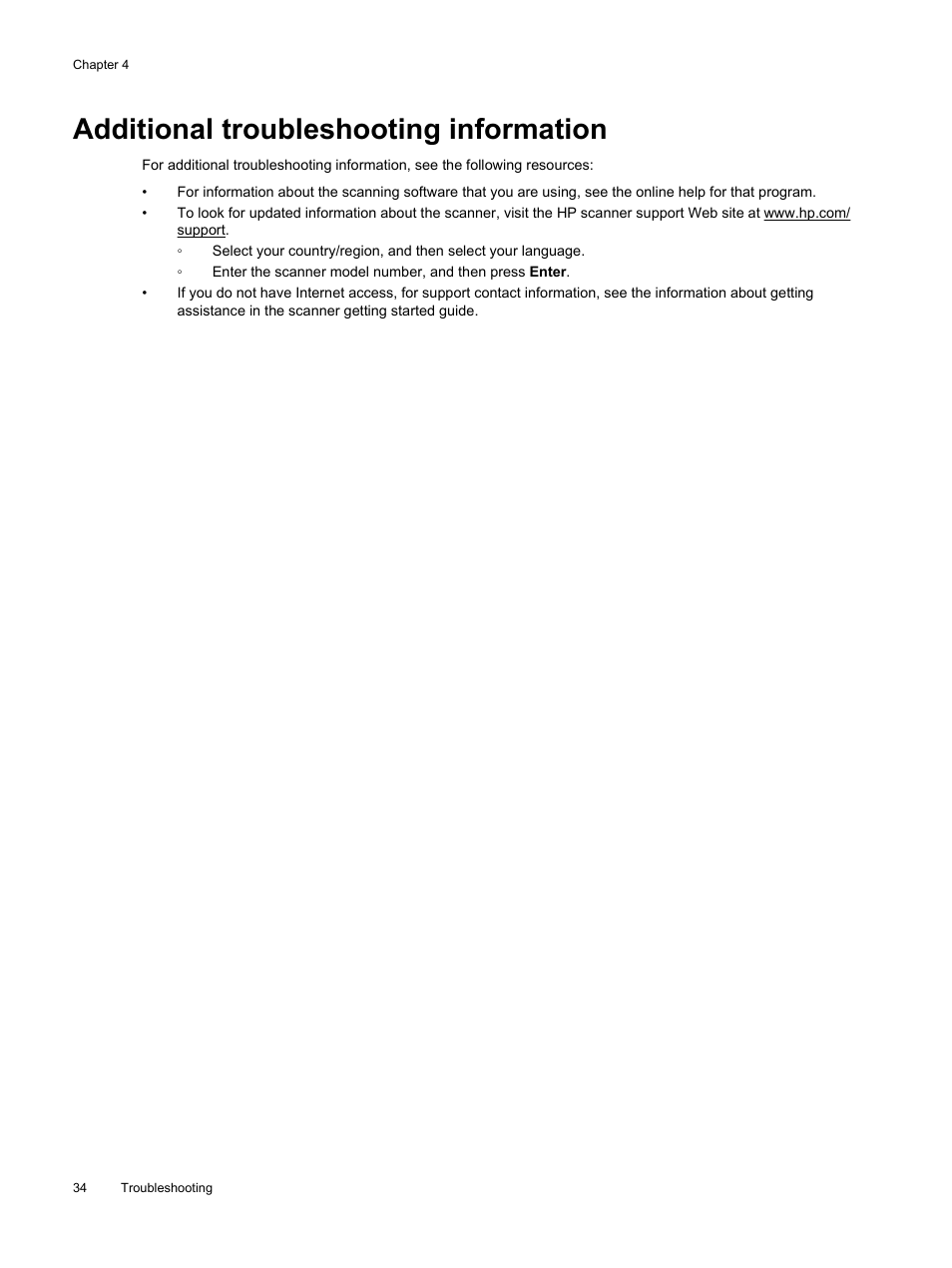 Additional troubleshooting information | HP Scanjet Enterprise Flow N9120 Flatbed Scanner User Manual | Page 36 / 42