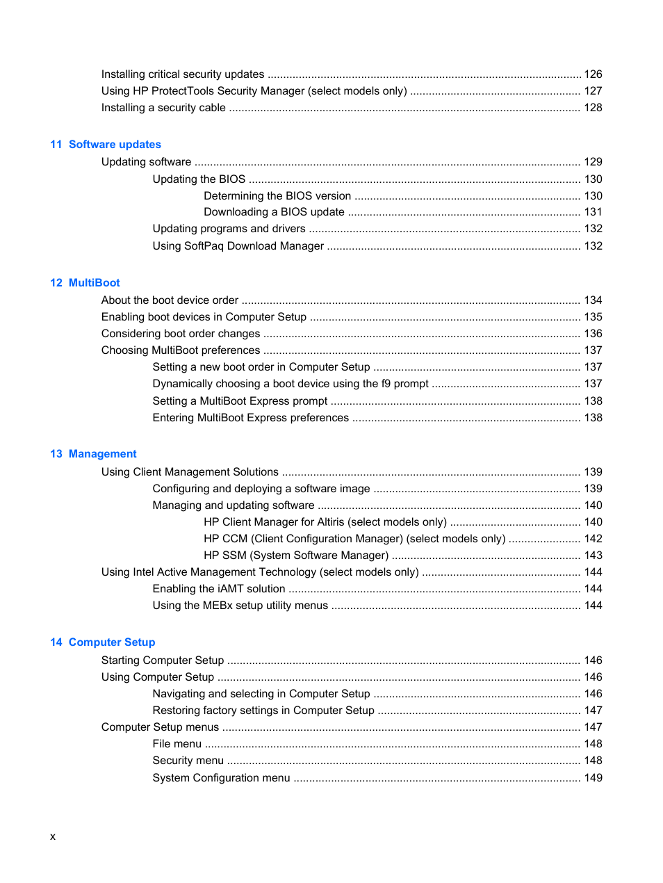 HP EliteBook 2540p Notebook PC User Manual | Page 10 / 175