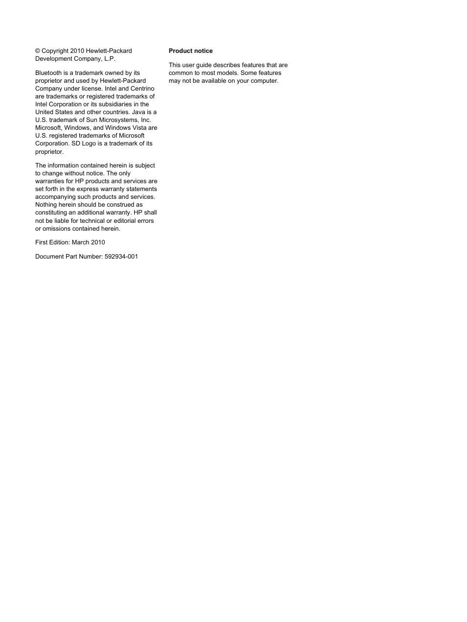 HP EliteBook 2540p Notebook PC User Manual | Page 2 / 175