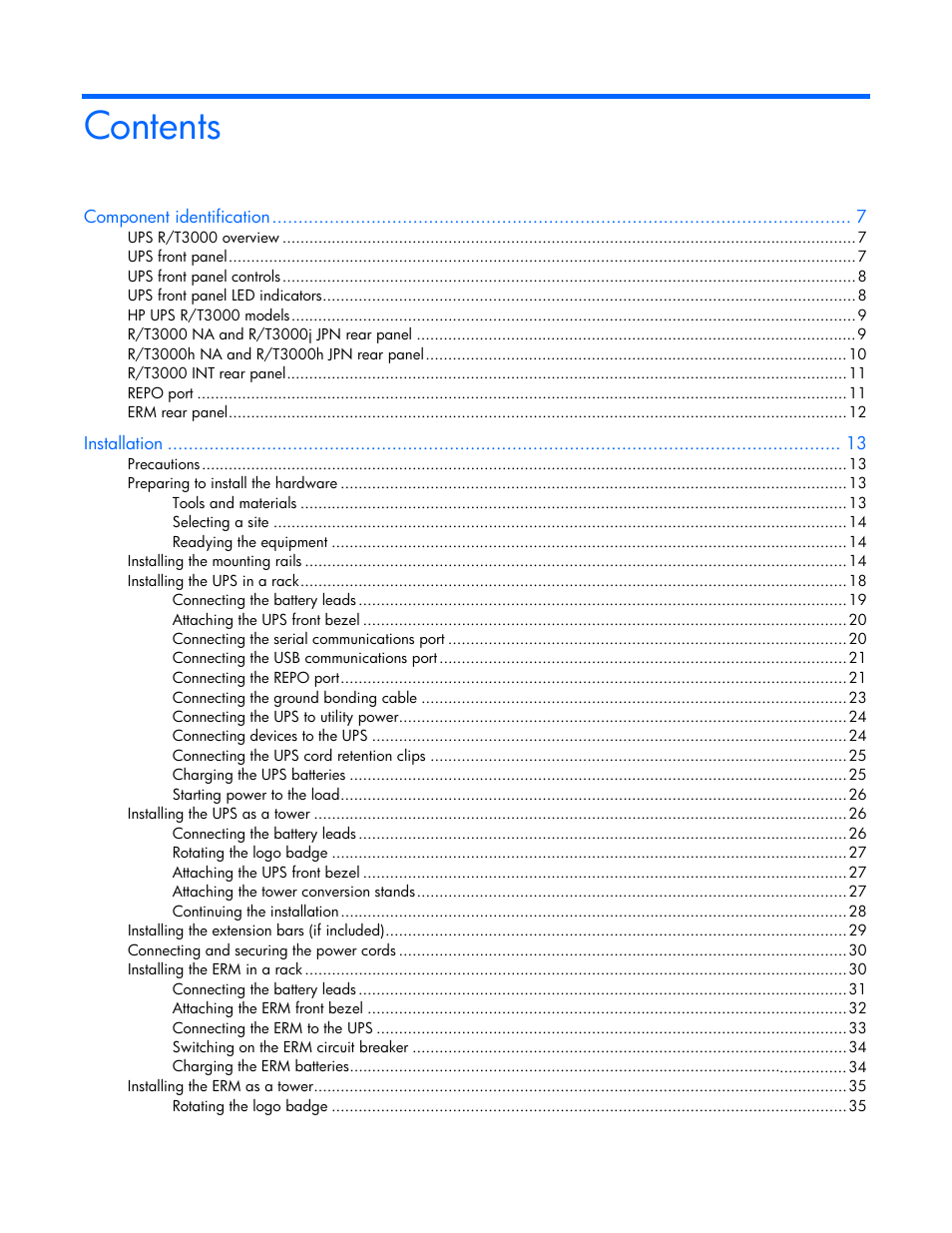 HP Tower Uninterruptible Power System User Manual | Page 3 / 79