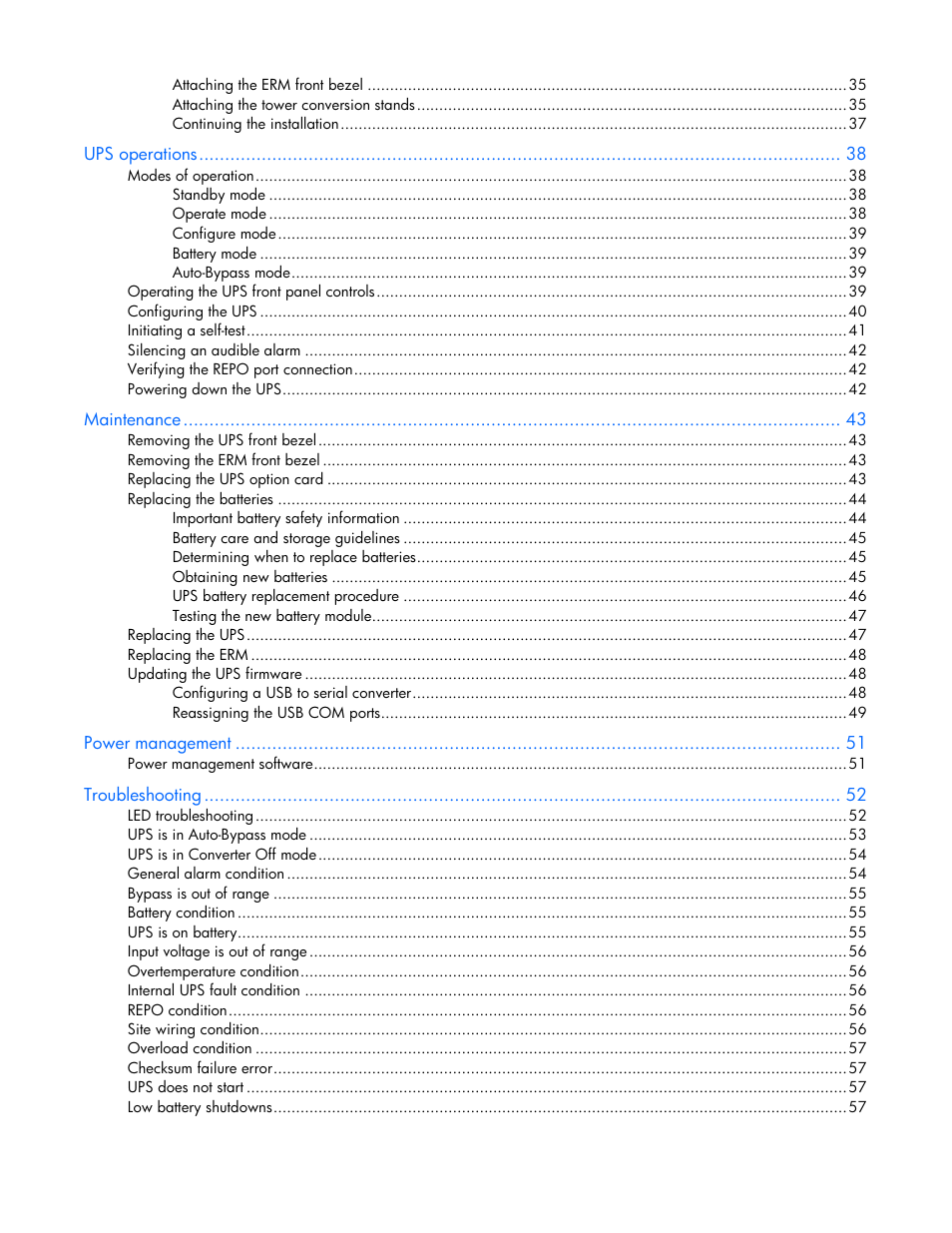 HP Tower Uninterruptible Power System User Manual | Page 4 / 79