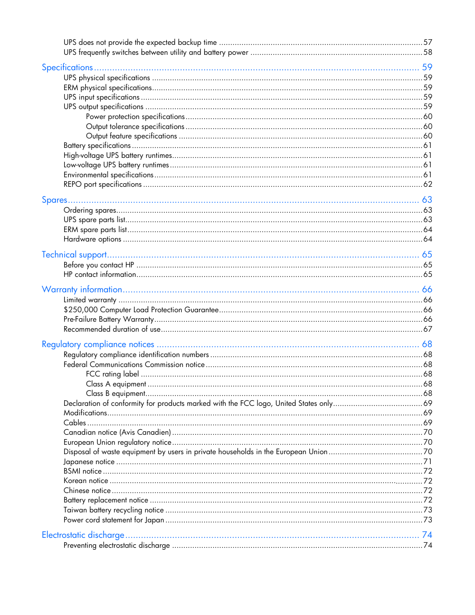 HP Tower Uninterruptible Power System User Manual | Page 5 / 79