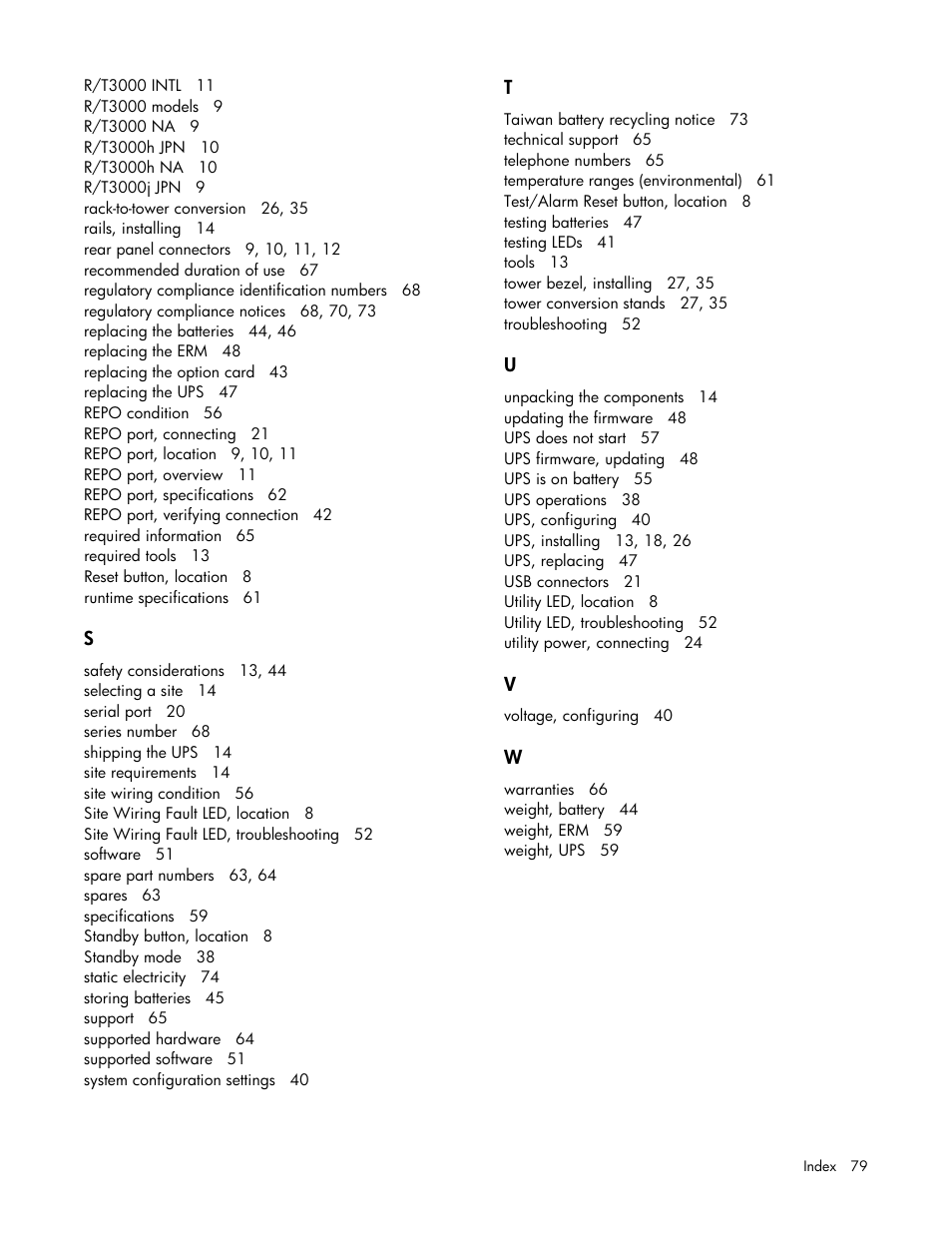 HP Tower Uninterruptible Power System User Manual | Page 79 / 79