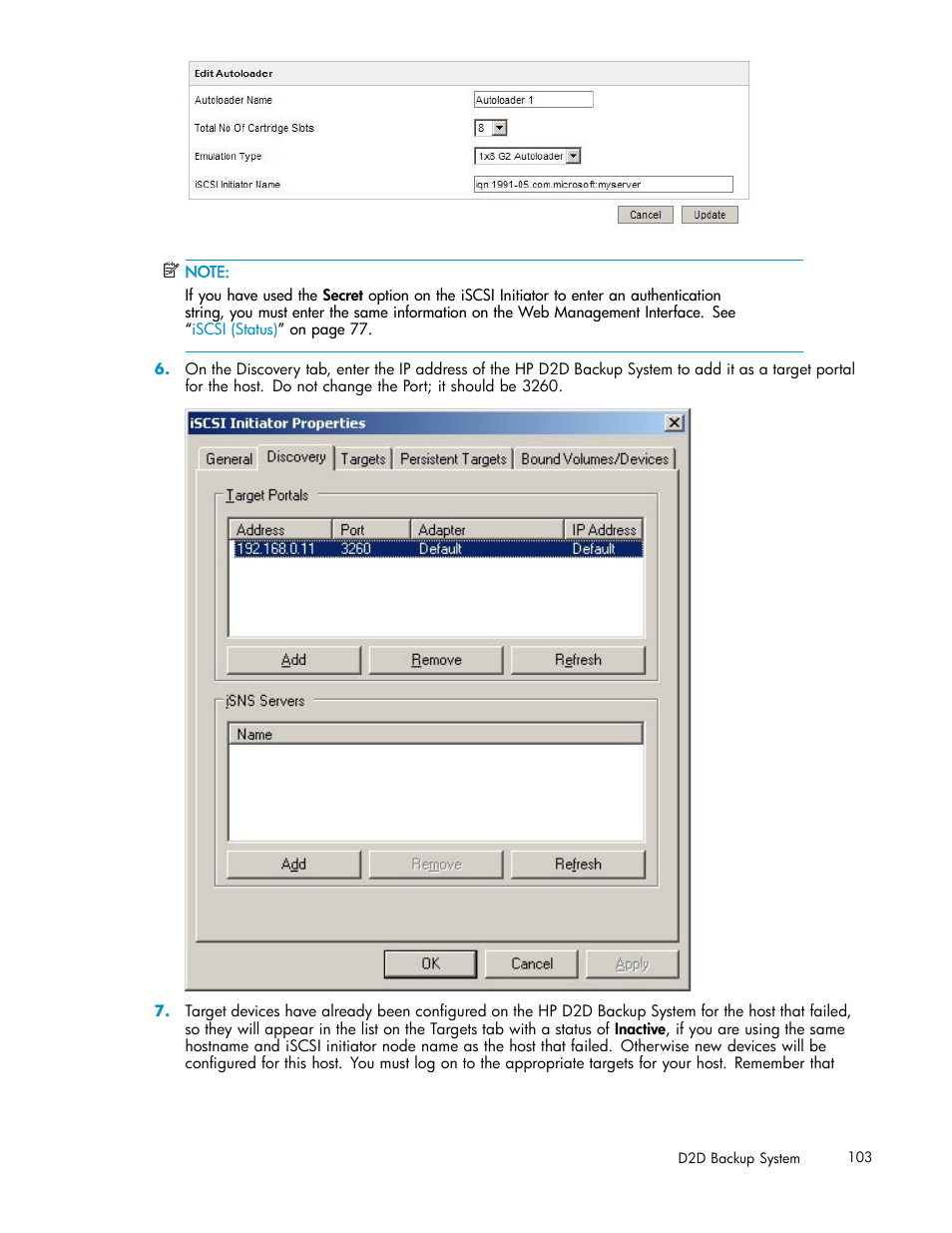 HP D2D100 Backup System User Manual | Page 103 / 126