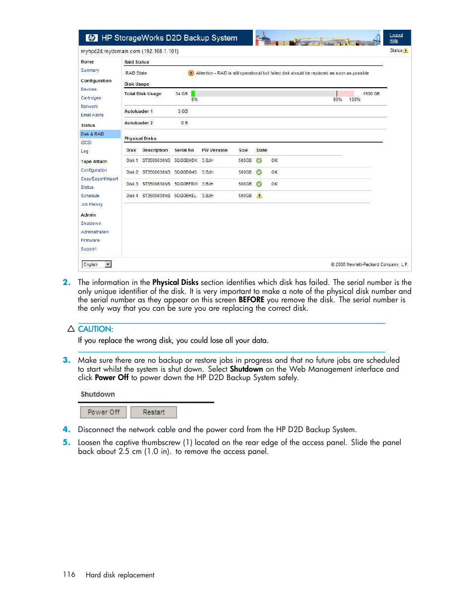 HP D2D100 Backup System User Manual | Page 116 / 126