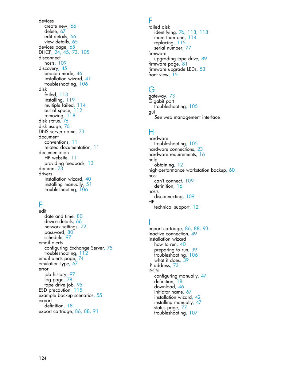 HP D2D100 Backup System User Manual | Page 124 / 126