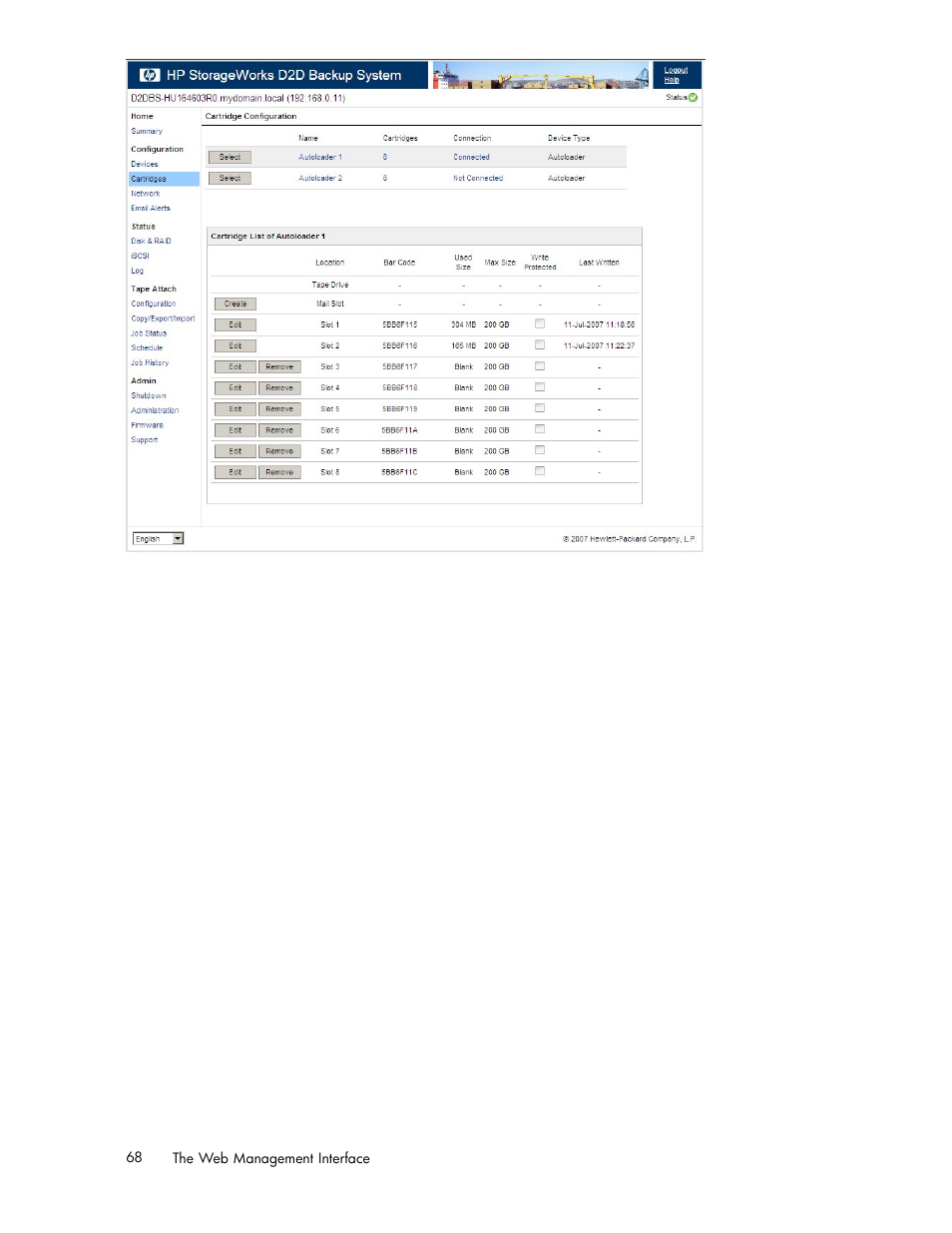 HP D2D100 Backup System User Manual | Page 68 / 126