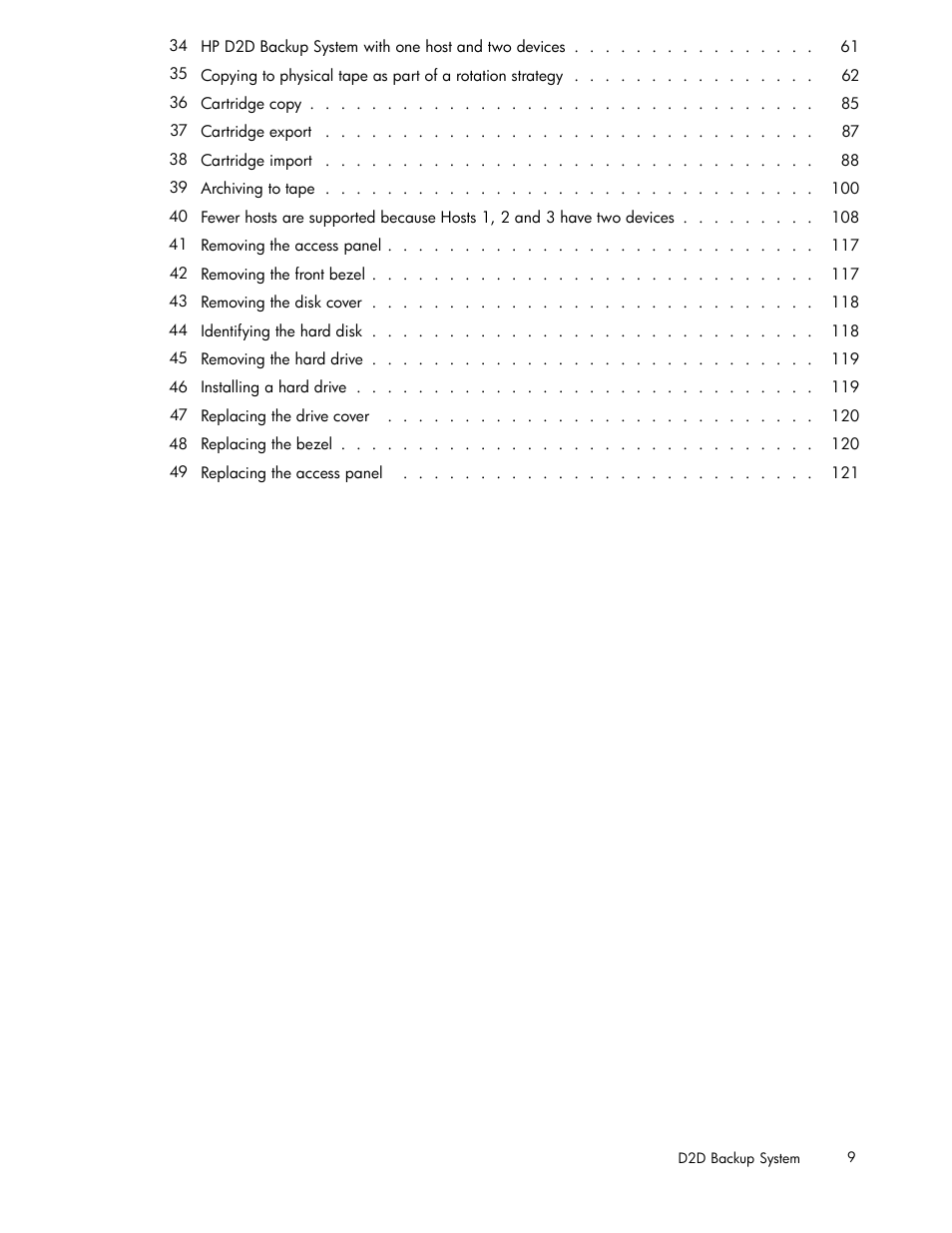 HP D2D100 Backup System User Manual | Page 9 / 126