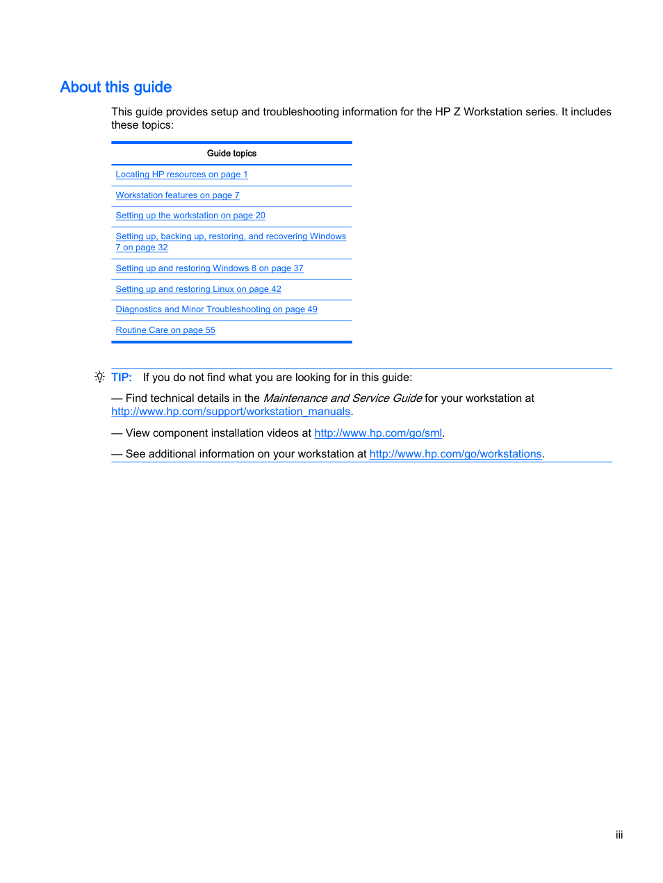 About this guide | HP Z620 Workstation User Manual | Page 3 / 65