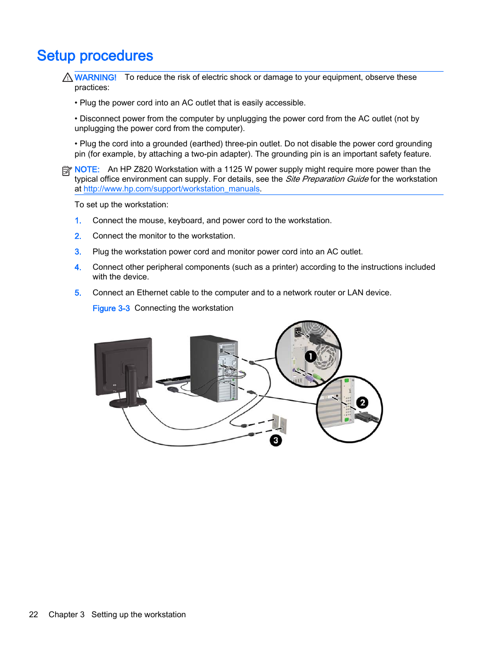 Setup procedures | HP Z620 Workstation User Manual | Page 30 / 65