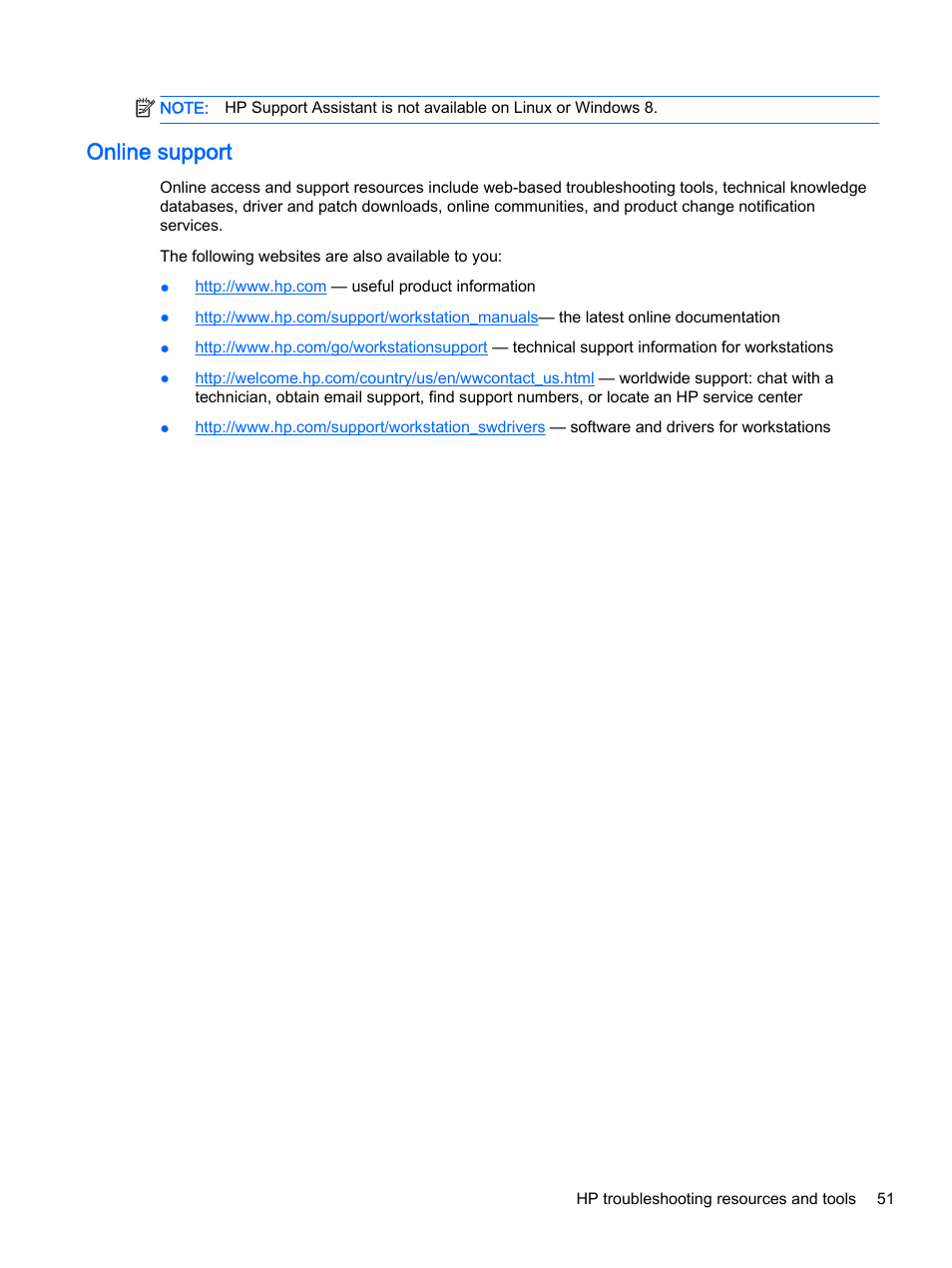 Online support | HP Z620 Workstation User Manual | Page 59 / 65