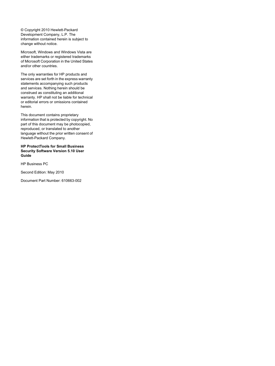 HP Pro 3120 Small Form Factor-PC User Manual | Page 2 / 58