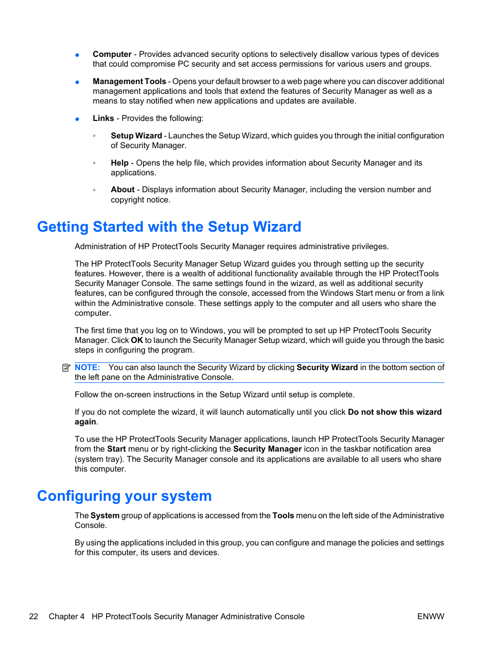 Getting started with the setup wizard, Configuring your system | HP Pro 3120 Small Form Factor-PC User Manual | Page 30 / 58