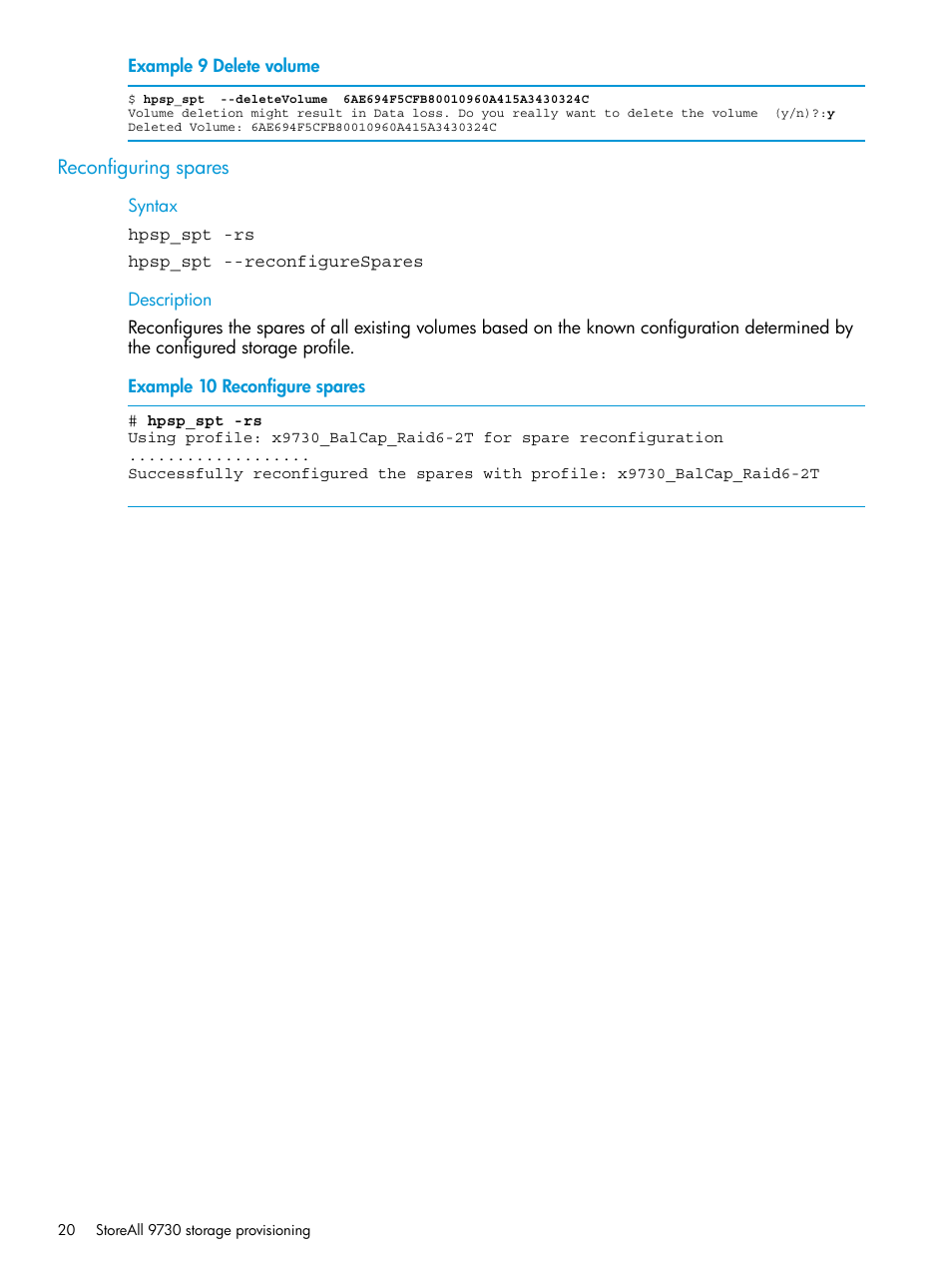 Reconfiguring spares | HP StoreAll Storage User Manual | Page 20 / 47