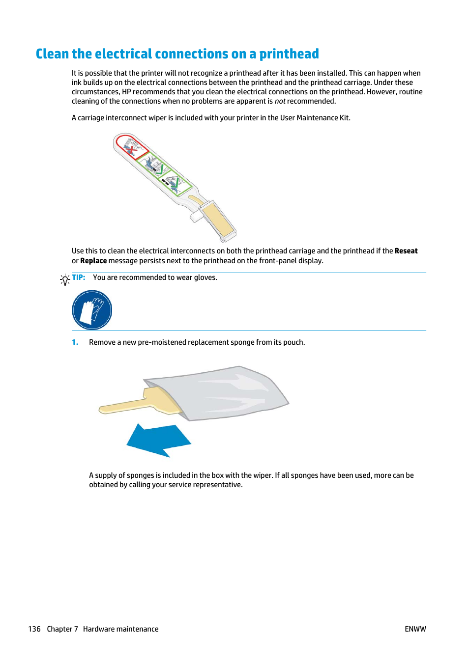 Clean the electrical connections on a printhead | HP Latex 360 Printer User Manual | Page 142 / 184