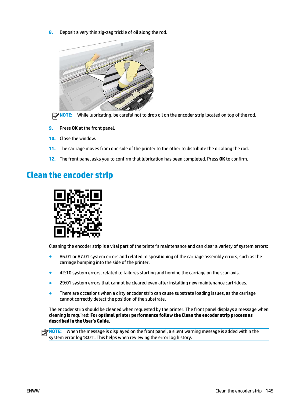 Clean the encoder strip | HP Latex 360 Printer User Manual | Page 151 / 184