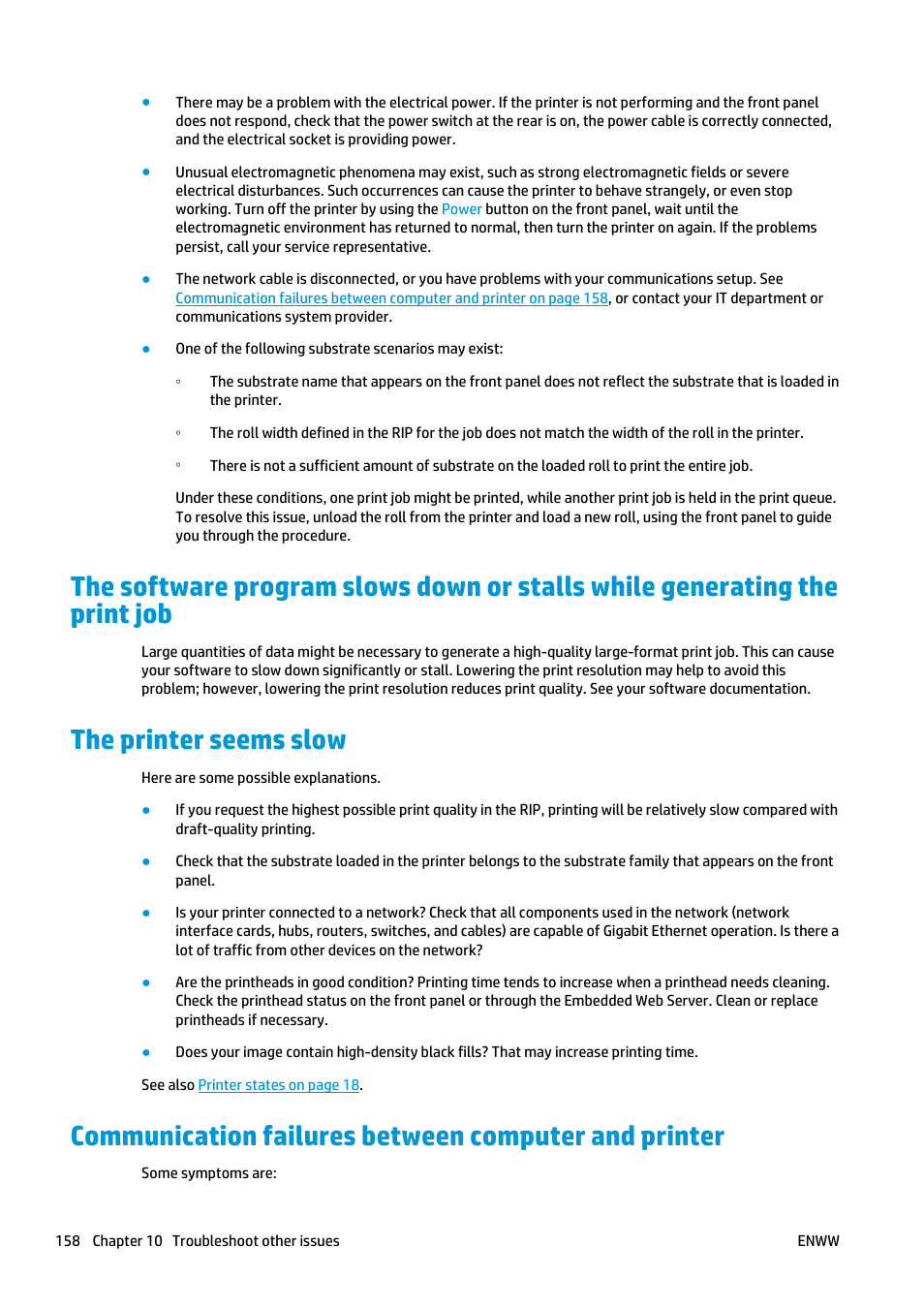 The printer seems slow | HP Latex 360 Printer User Manual | Page 164 / 184