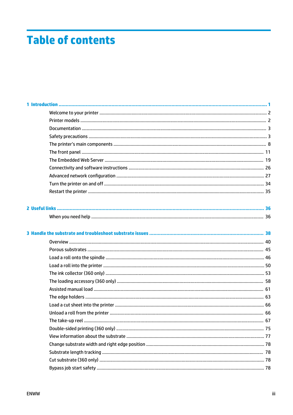 HP Latex 360 Printer User Manual | Page 3 / 184
