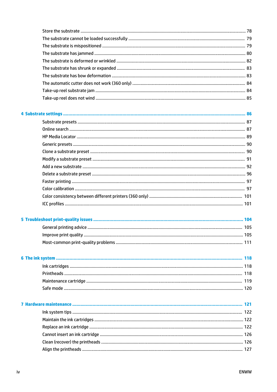 HP Latex 360 Printer User Manual | Page 4 / 184