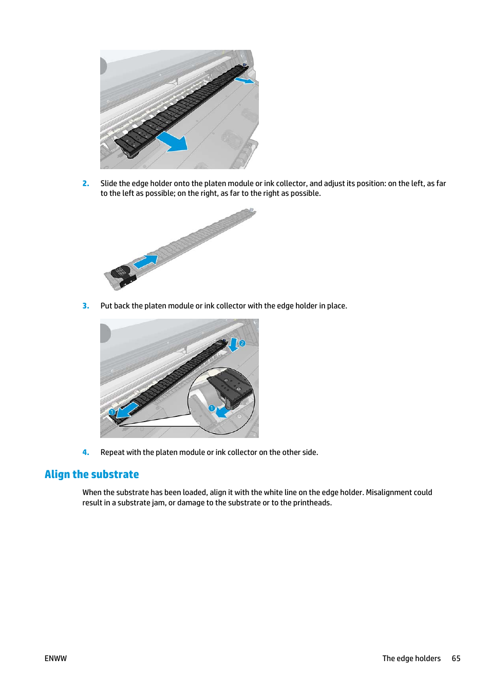 Align the substrate | HP Latex 360 Printer User Manual | Page 71 / 184
