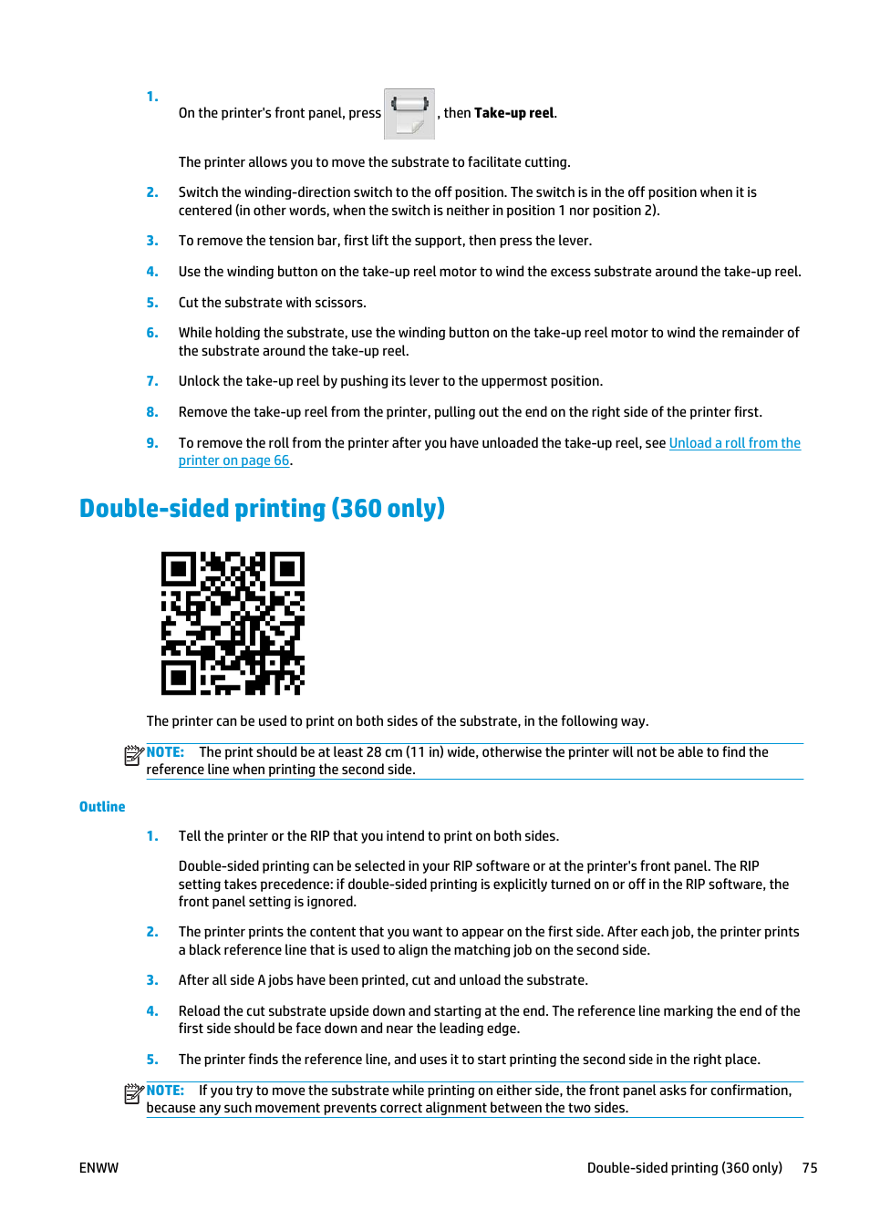 Double-sided printing (360 only) | HP Latex 360 Printer User Manual | Page 81 / 184