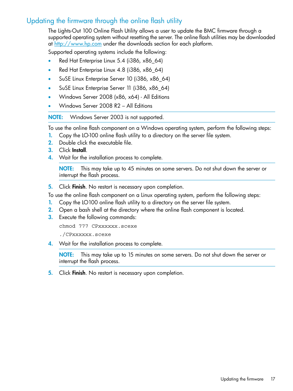 HP ProLiant SL2x170z G6 Server User Manual | Page 17 / 60