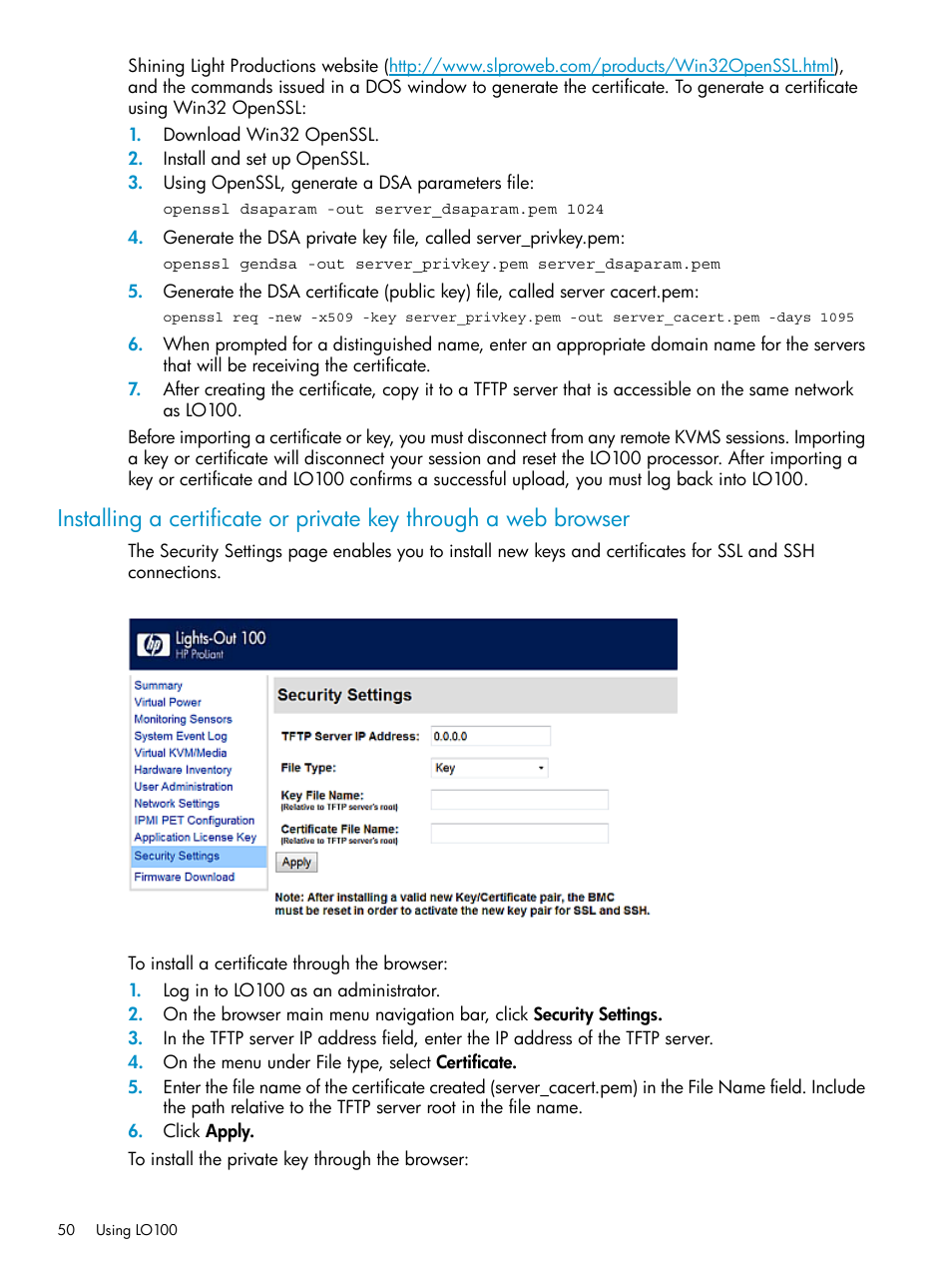 HP ProLiant SL2x170z G6 Server User Manual | Page 50 / 60