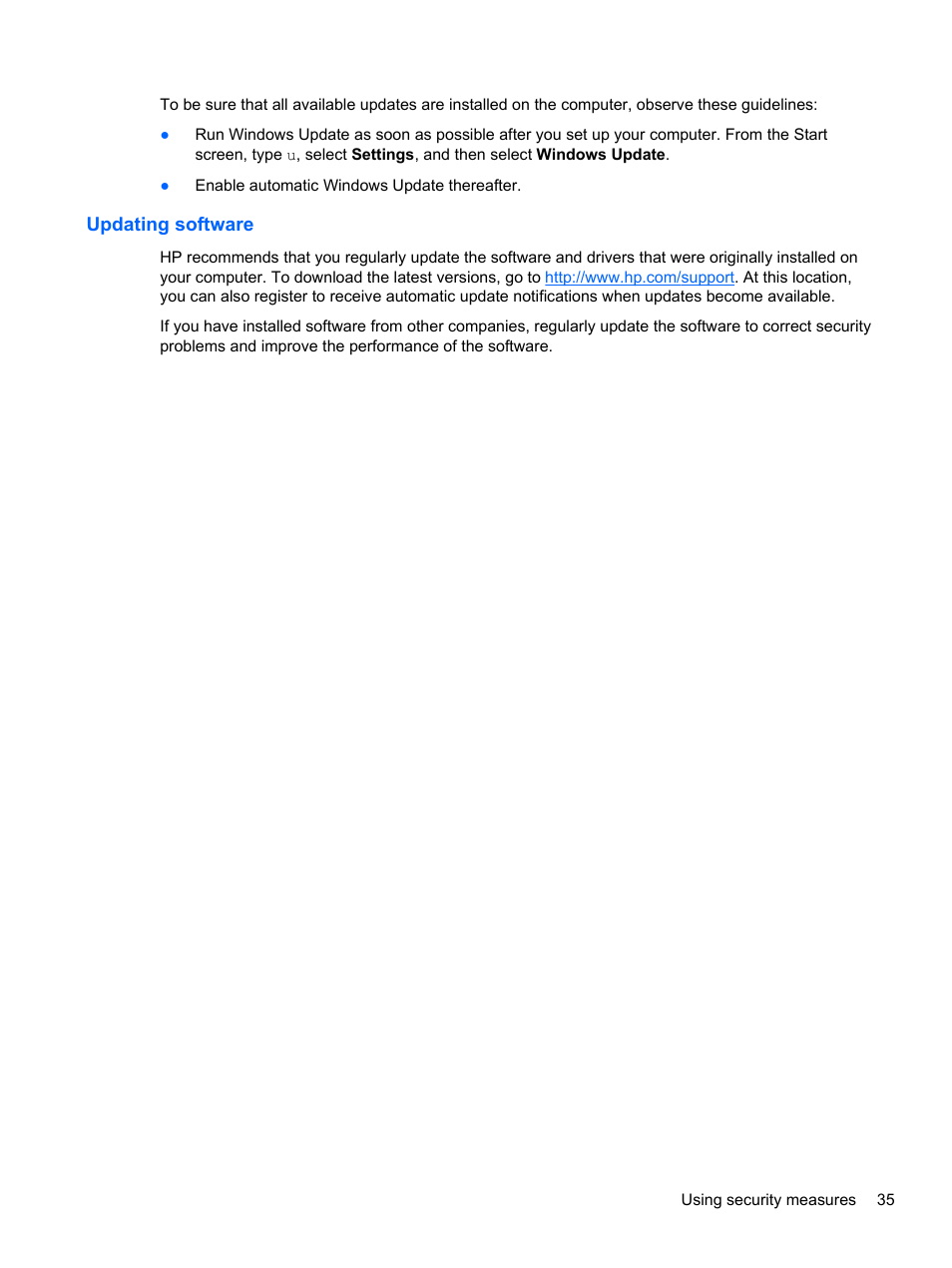 Updating software | HP ENVY Rove 20-k121us Mobile All-in-One Desktop PC User Manual | Page 43 / 65