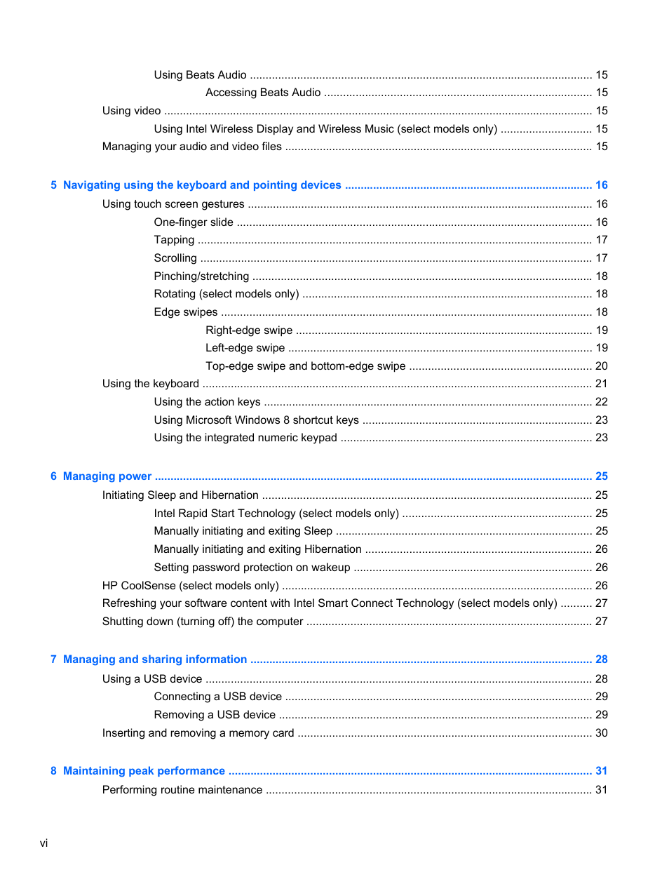 HP ENVY Rove 20-k121us Mobile All-in-One Desktop PC User Manual | Page 6 / 65