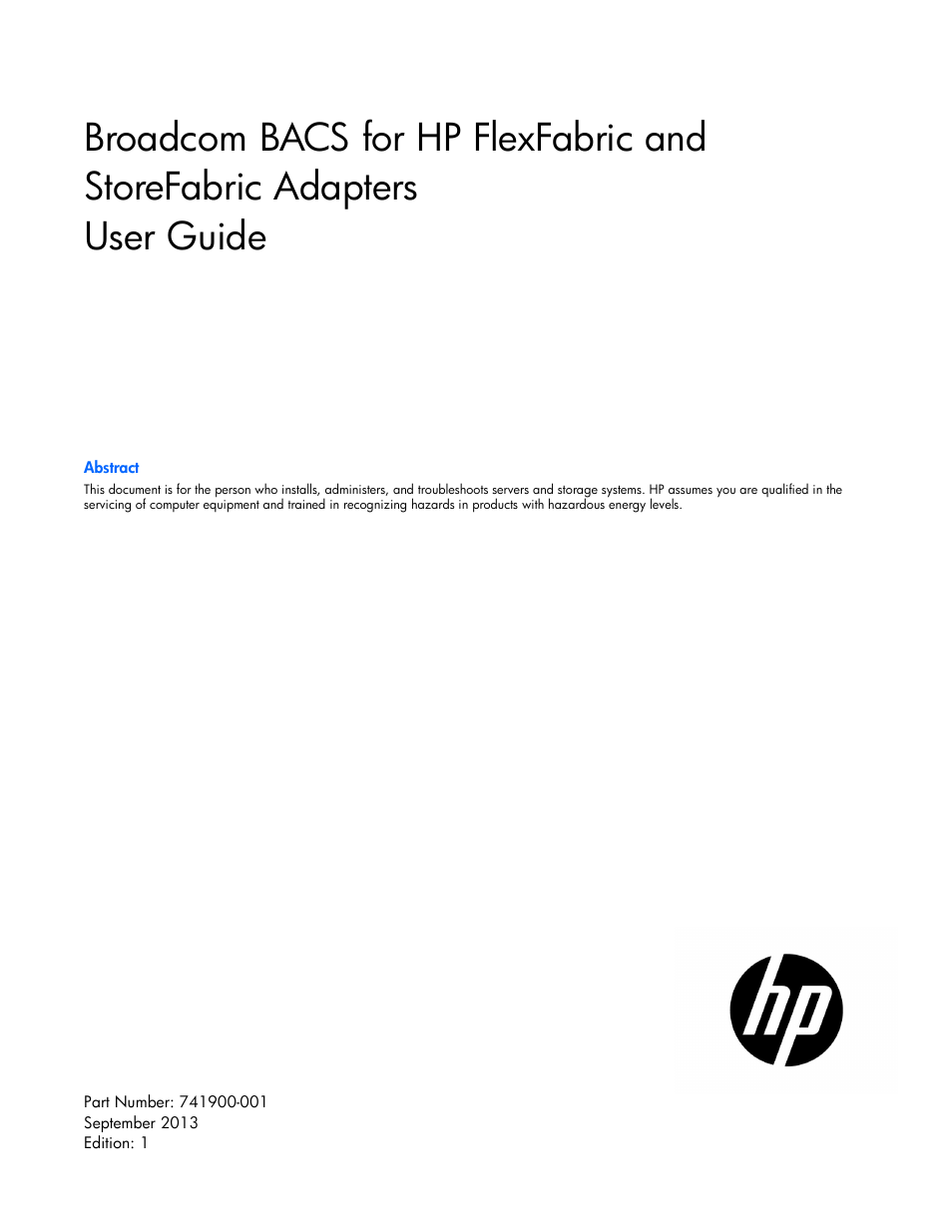 HP FlexFabric 10Gb 2-port 534M Adapter User Manual | 22 pages