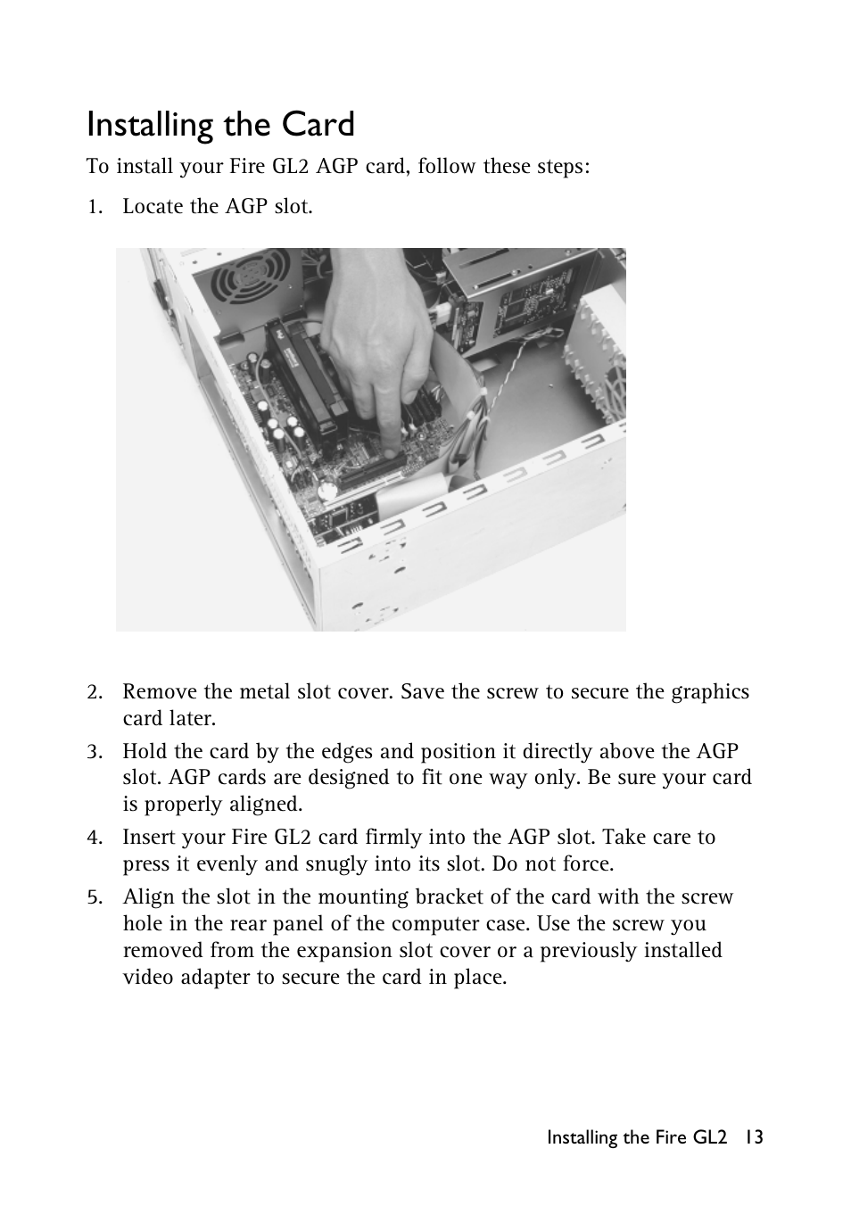 Installing the card | HP Workstation x1100 User Manual | Page 16 / 52