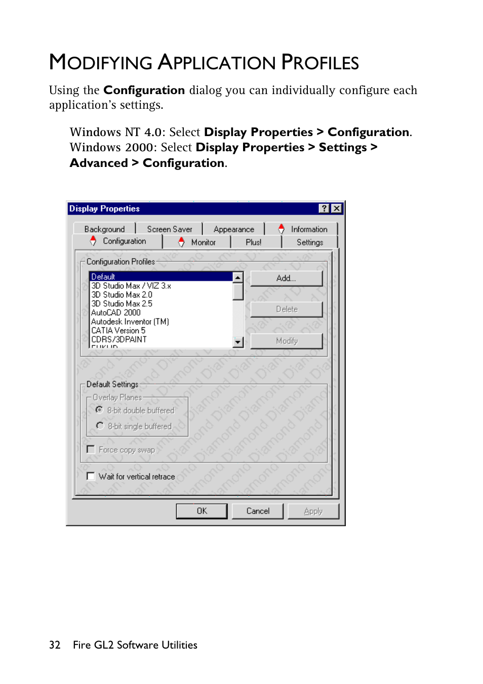 Modifying application profiles, Odifying, Pplication | Rofiles, E configuration dia | HP Workstation x1100 User Manual | Page 35 / 52