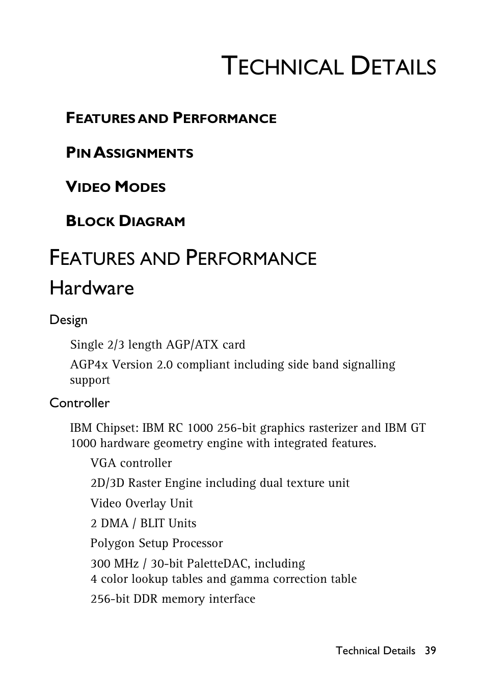 Technical details, Features and performance, Hardware | Echnical, Etails, Eatures and, Erformance | HP Workstation x1100 User Manual | Page 42 / 52
