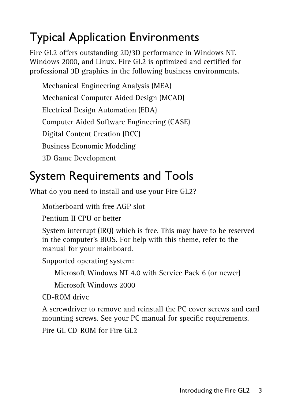 Typical application environments, System requirements and tools | HP Workstation x1100 User Manual | Page 6 / 52